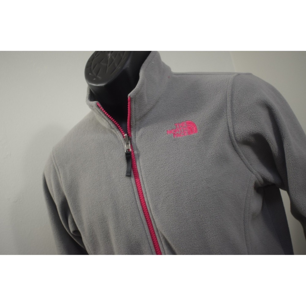 The North Face Fleece 1/4 Zip Sweater Gray Longβ Sleeve Pullover Girls Size XL